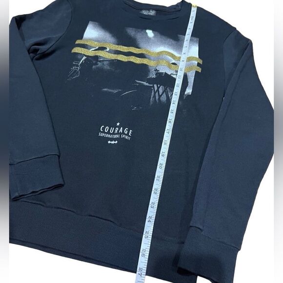 Zara Man crew neck sweatshirt black size medium - Picture 8 of 12